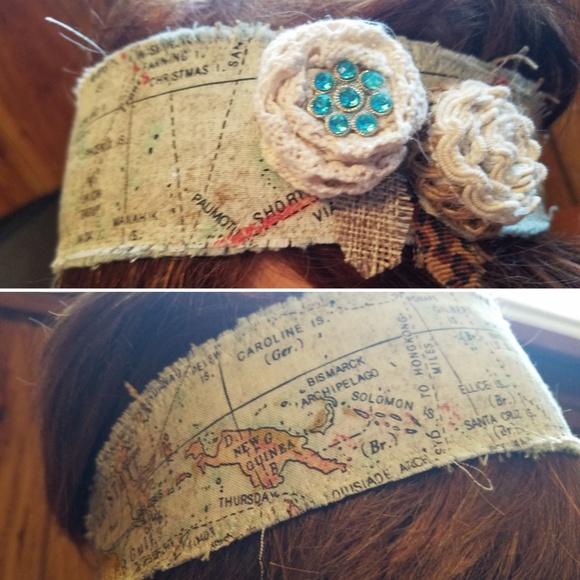 Women's Headband Map Gypsy Vintage Retro Original - Picture 2 of 5